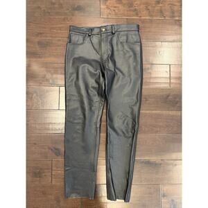 DEFY MOTORCYCLE LEATHER PANTS BLACK Size 34 PRE OWNED